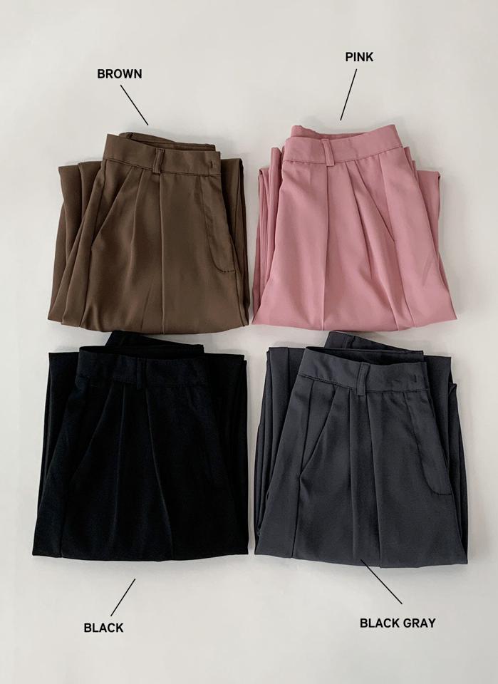 ツータックワイドスラックス・t01041 レディース 【pt】 韓国ファッション ボトムス パンツ スラックス ロング丈 フルレングス ハイウエスト ツータック ワイド ルーズフィット 無地 パステル シンプル 大人 モード 春 夏 カジュアル