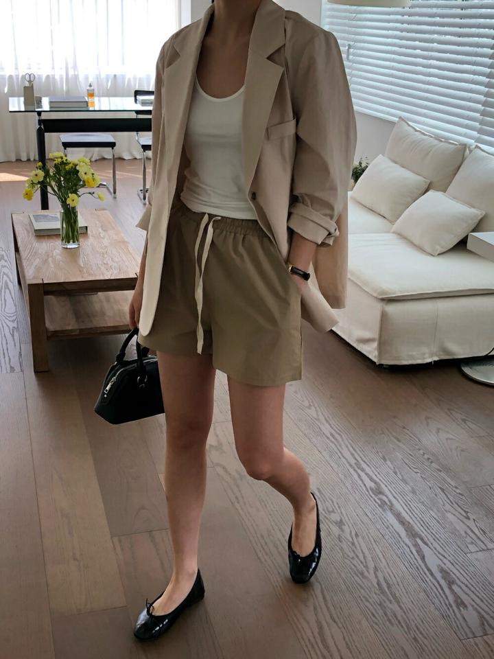 ドロストコットンショートパンツ・p004539 レディース 【pt】パンツ 単色 無地 シンプル ベーシック ドロスト コットン 綿 ショート丈 ショーパン 短パン 春 夏 カジュアル ラフ 楽ちん 韓国ファッション MKT