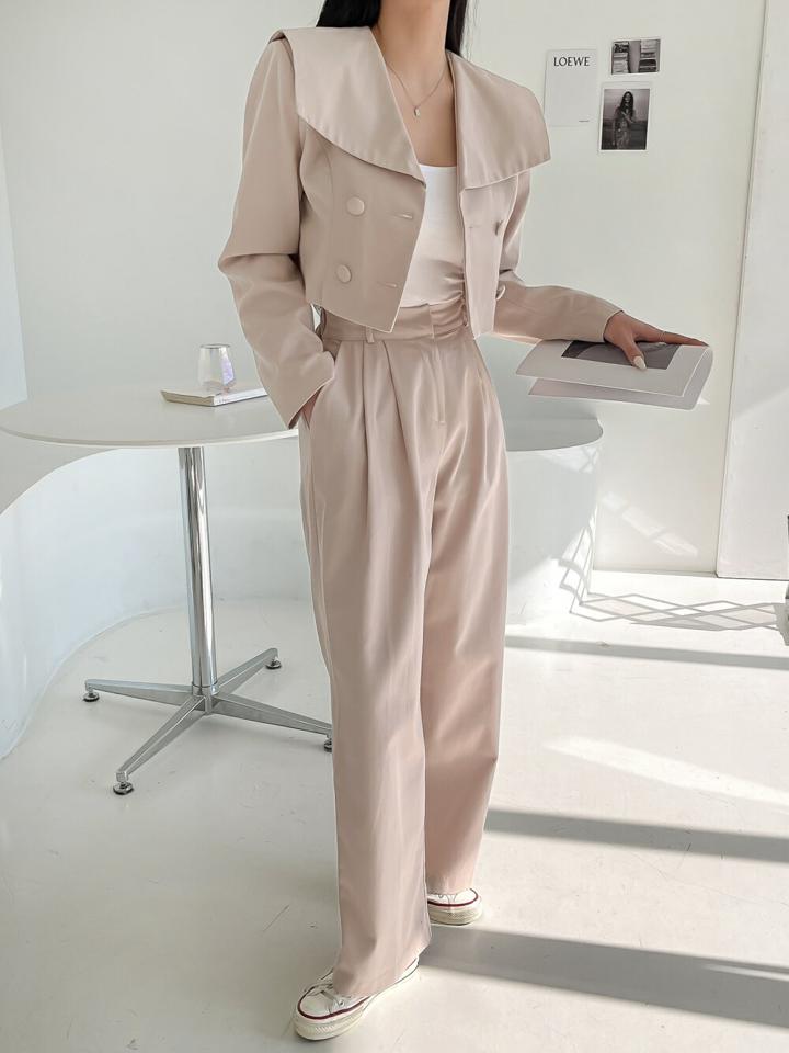 バックゴムタックワイドスラックス・p004393 レディース 【pt】パンツ ロング丈 単色 無地 シンプル ベーシック スラックス ワイド タック ハイウエスト かっこいい フルレングス 秋 冬 パステル スタイルアップ 韓国ファッション MKT