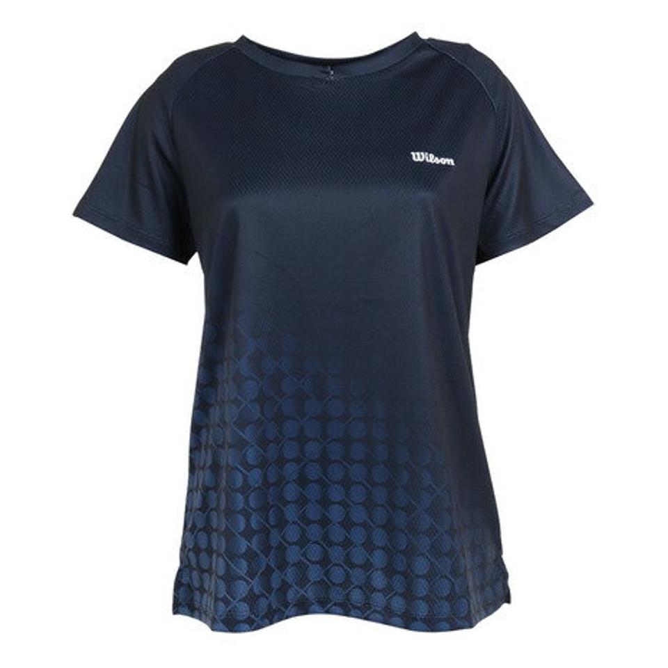 ウイルソン(Wilson)(レディース)テニスウェア レディース ShinestarパネルTシャツ 413260-NV