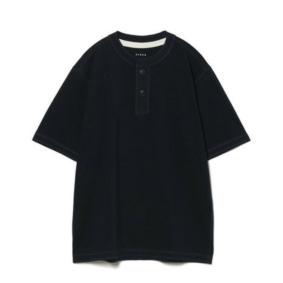 【2点10%OFFクーポン対象!8/10まで】エルケクス(ELKEX)(メンズ)ベーシックヘンリー 半袖Tシャツ EKM3S10006 NVY