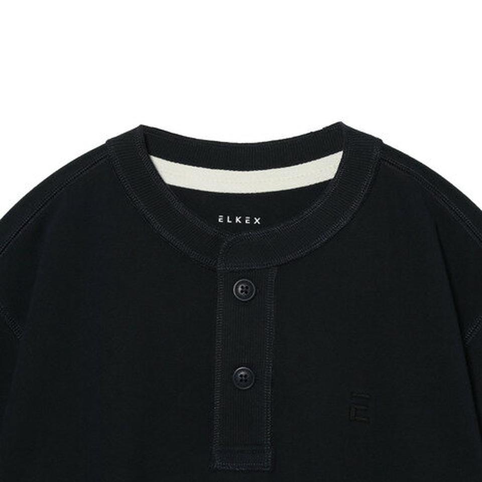 【2点10%OFFクーポン対象!8/10まで】エルケクス(ELKEX)(メンズ)ベーシックヘンリー 半袖Tシャツ EKM3S10006 NVY