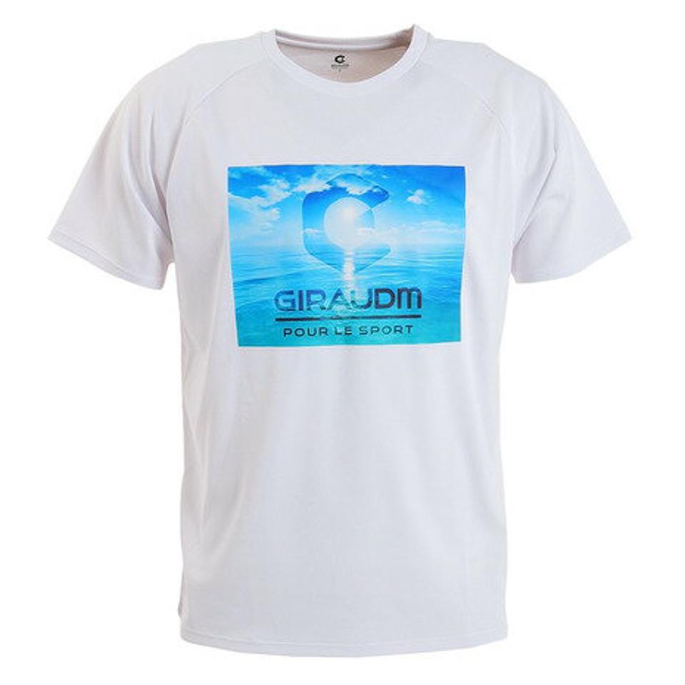 ジローム(GIRAUDM)(メンズ)ドライプラスmesh プリント半袖Tシャツ CT3S0015-TR863-GRES WHT