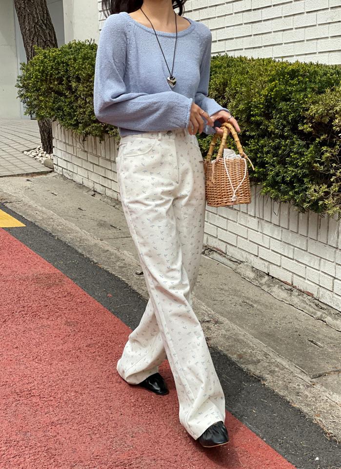 クロップドロール長袖ニット・b72161 レディース 【tops】 韓国ファッション トップス ニット ボートネック 長袖 クロップド ショート丈 ロールヘム ラグランスリーブ ゆったり 無地 パステル カラバリ シンプル デイリー 春 夏 カジュアル