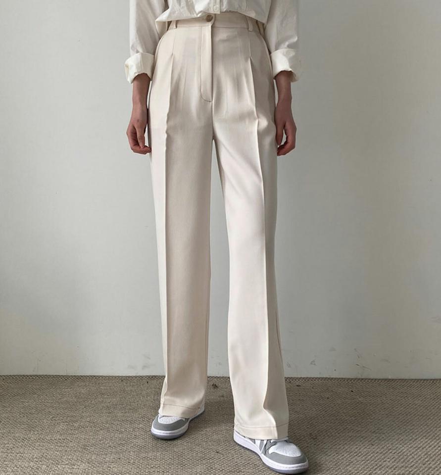 ワンタックワイドスラックス・p004555 レディース 【pt】パンツ ロング丈 単色 無地 シンプル ベーシック ワイド タック フルレングス オフィスカジュアル ラフ 春 夏 秋 カジュアル デイリー 韓国ファッション MKT