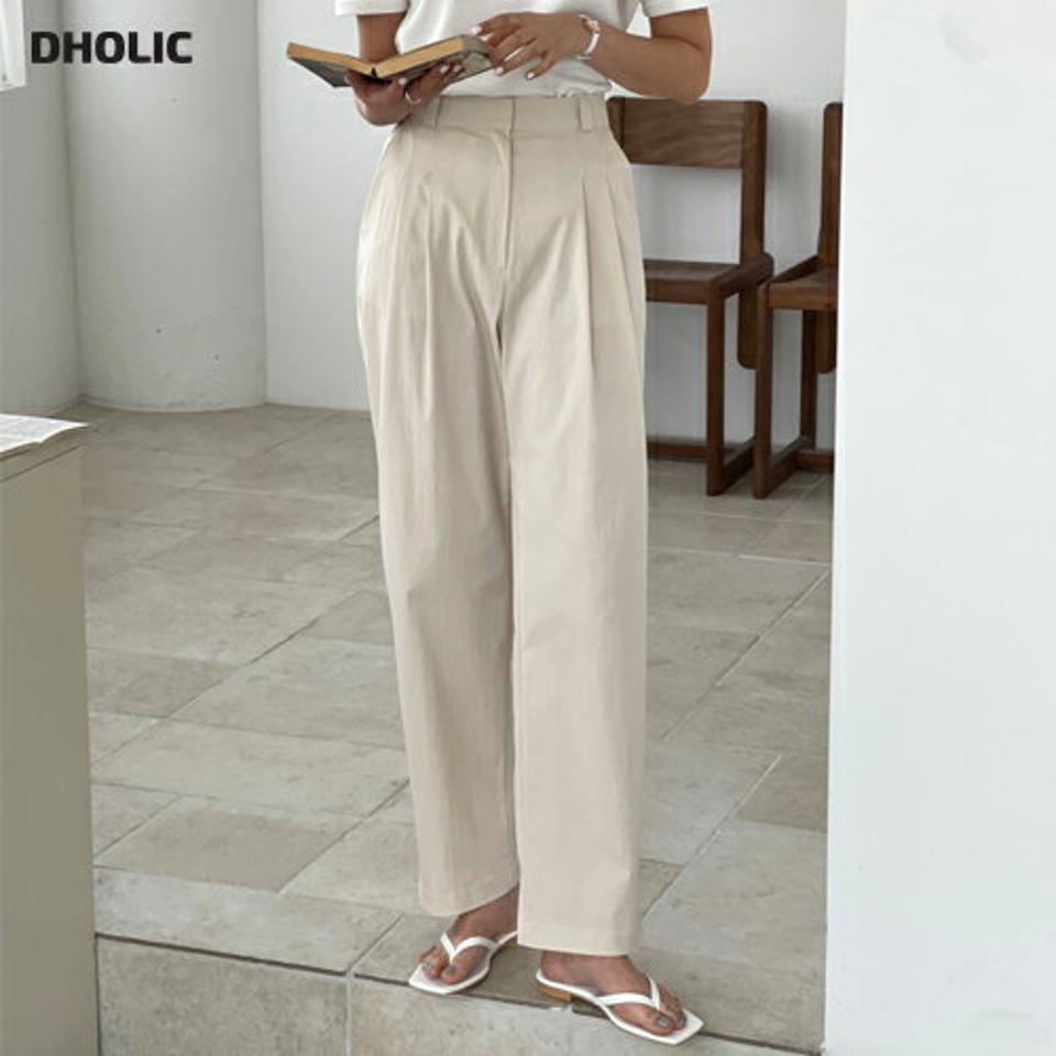 ホックツータックスラックス・p004378 レディース 【pt】パンツ スラックス ロング丈 単色 無地 シンプル ベーシック ホック タック ストレート 春 夏 秋 カジュアル ラフ デイリー 韓国ファッション MKT