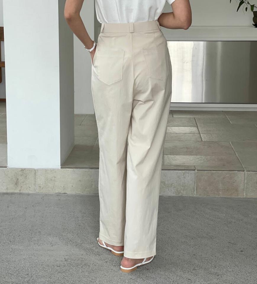 ホックツータックスラックス・p004378 レディース 【pt】パンツ スラックス ロング丈 単色 無地 シンプル ベーシック ホック タック ストレート 春 夏 秋 カジュアル ラフ デイリー 韓国ファッション MKT