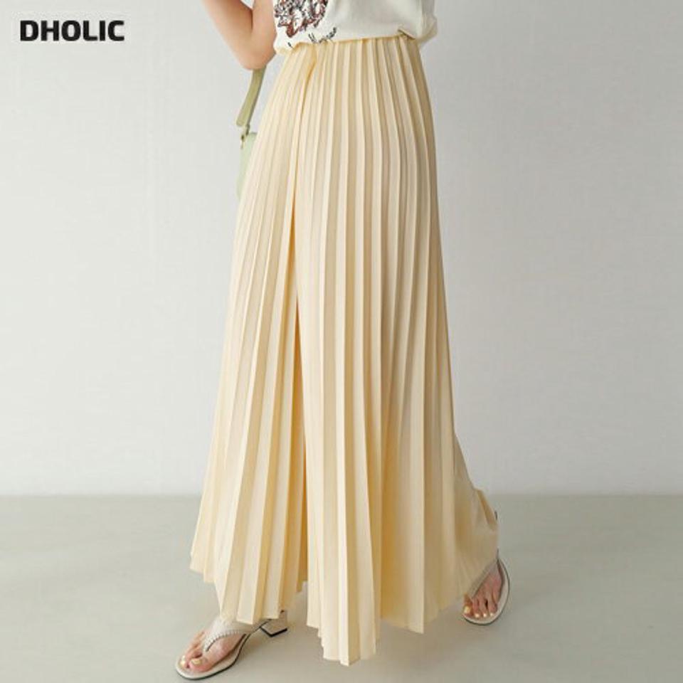 イージープリーツフレアパンツ・b00629 レディース 【pt】 韓国ファッション ボトムス パンツ ロング丈 ハイウエスト フルレングス イージー ウエストゴム プリーツ フレア ワイドネック Aライン 無地 デイリー キュート 春 夏 カジュアル