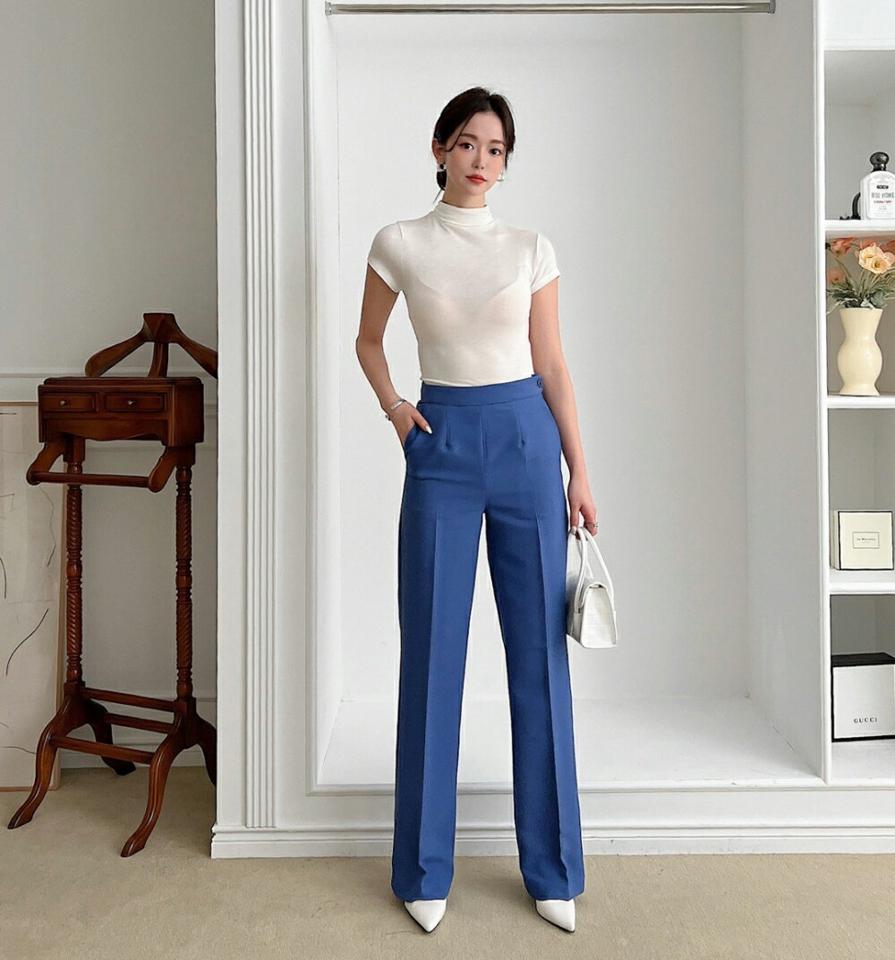 ダーツスリムストレートスラックス・p004486 レディース 【pt】パンツ ロング丈 単色 無地 シンプル ベーシック スラックス ダーツ スリム 細身 ストレート 春 夏 オフィスカジュアル きれいめ 大人 韓国ファッション MKT