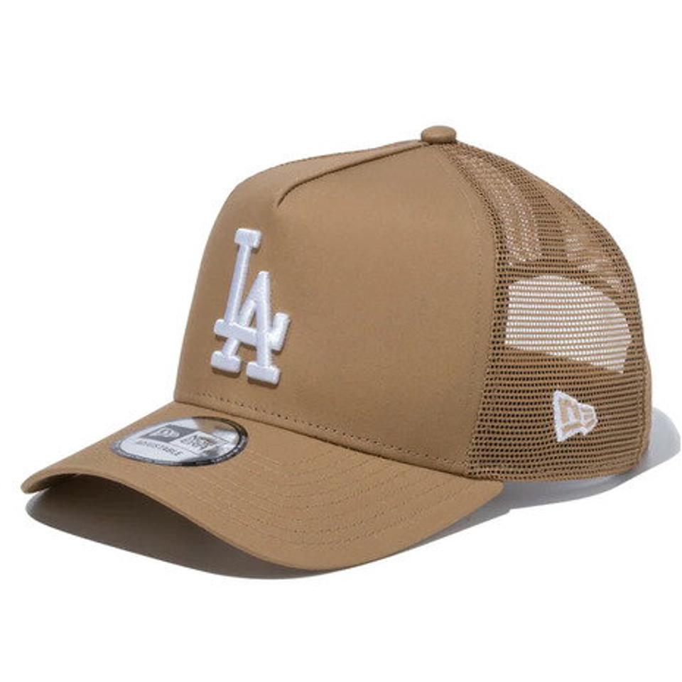 ニューエラ（NEW ERA）（メンズ、レディース）9FORTY A-Frame トラッカー Typewriter タイプライター ロサンゼルス・ドジャース キャップ ベージュ 13515918