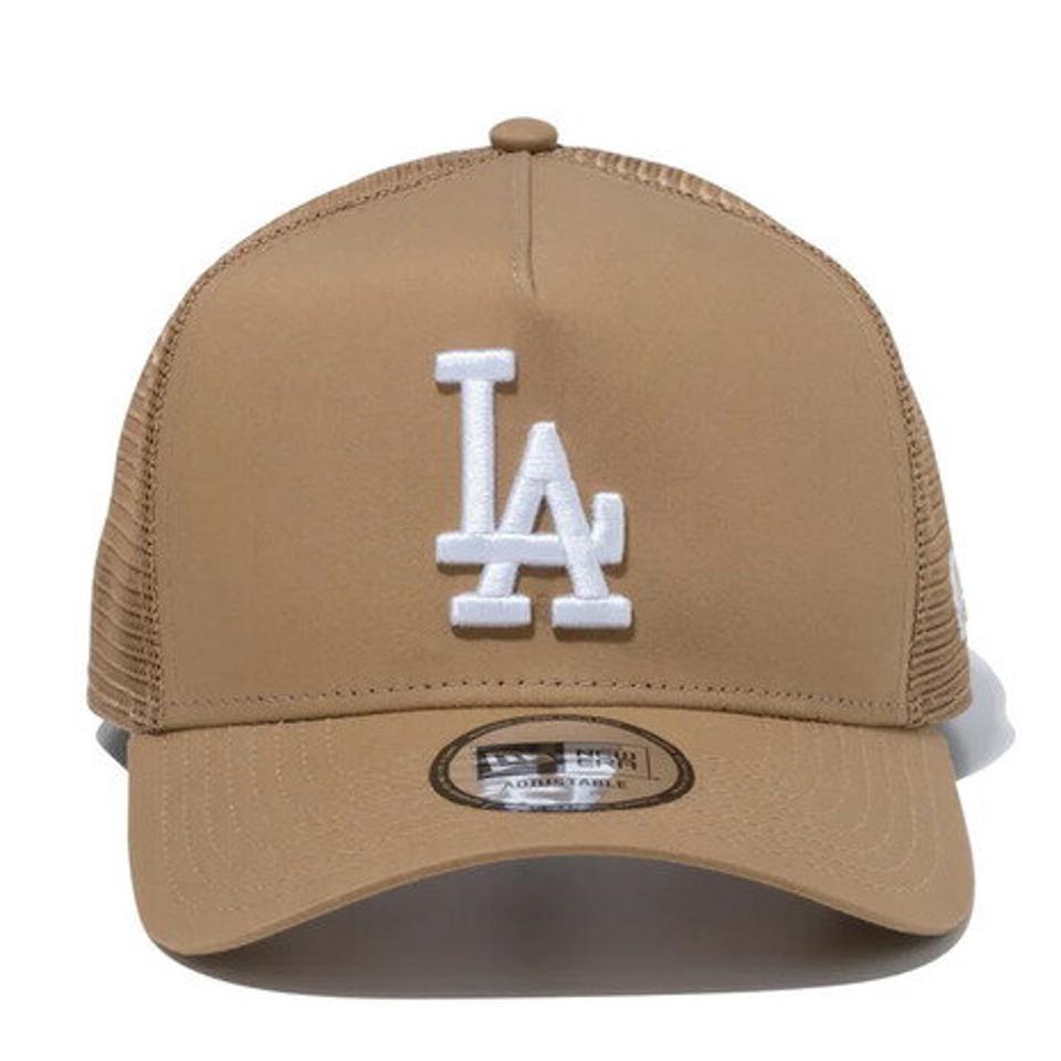 ニューエラ（NEW ERA）（メンズ、レディース）9FORTY A-Frame トラッカー Typewriter タイプライター ロサンゼルス・ドジャース キャップ ベージュ 13515918