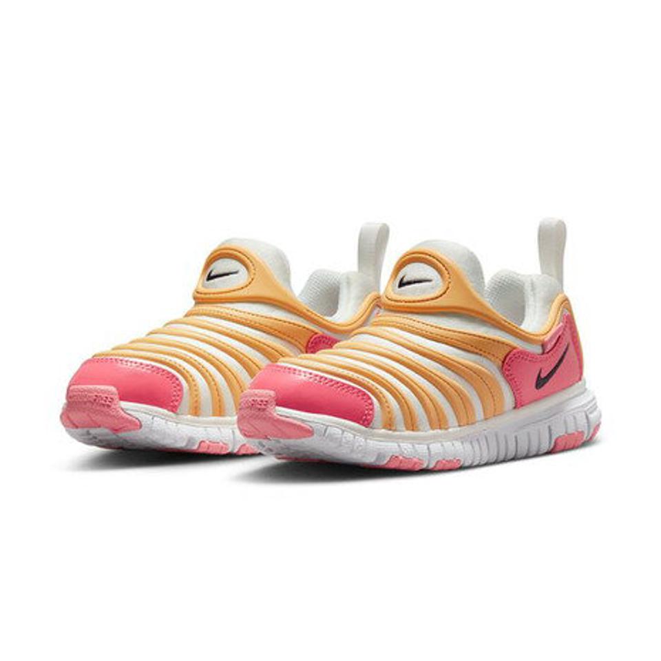ナイキ（NIKE）（キッズ）ジュニアスニーカー ダイナモ フリー PS ホワイト ピンク 343738-102 スポーツシューズ スリップオン 柔軟性 安定性 耐久性 登校
