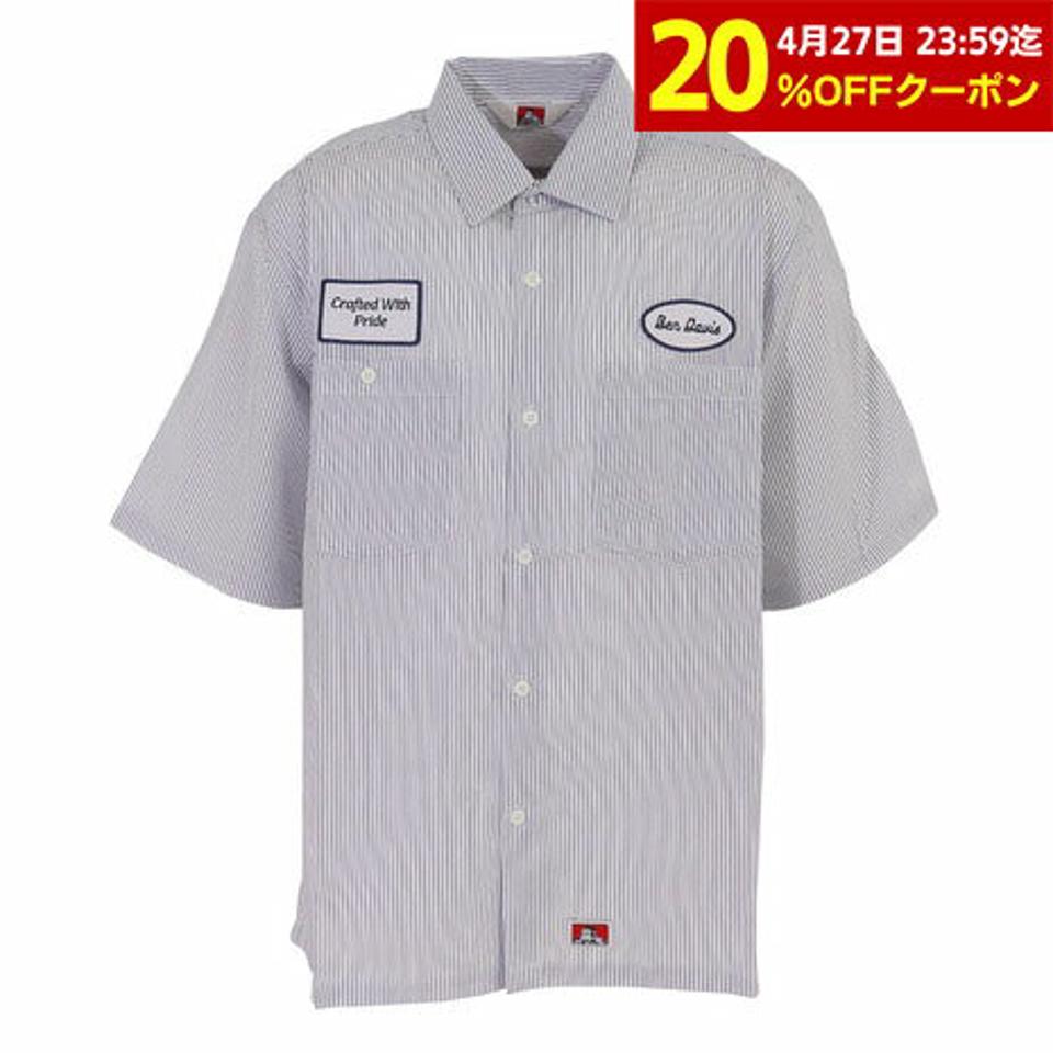 ベンデイビス（BEN DAVIS）（メンズ）ワークシャツ ストライプ 23580032-WH-ST