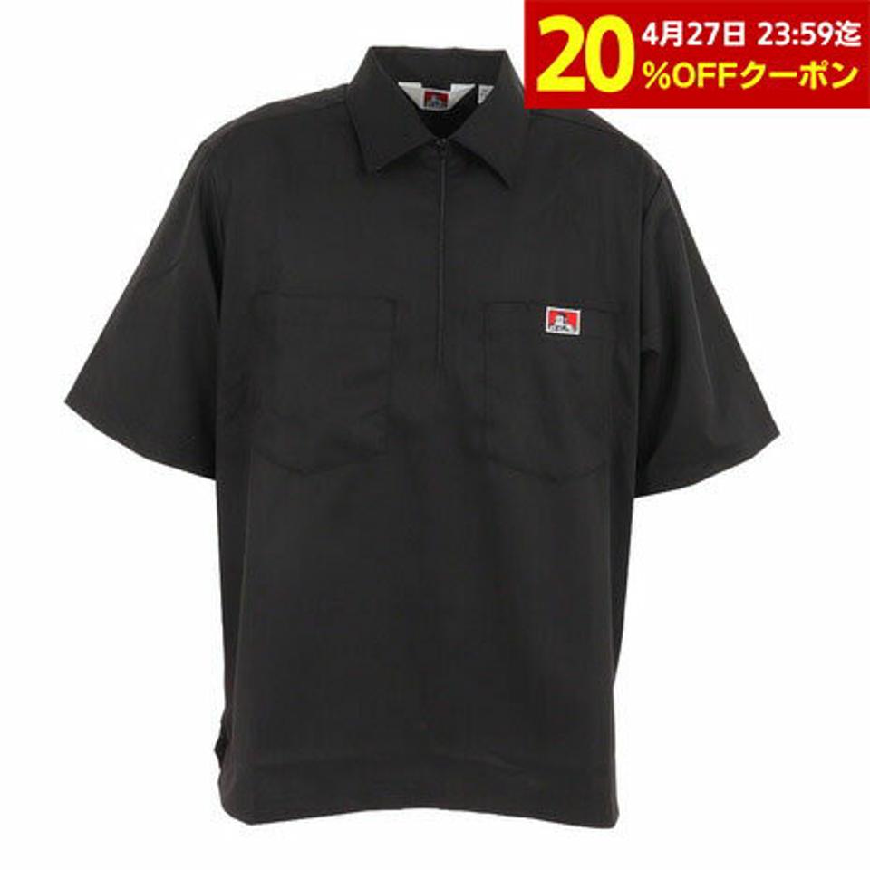 ベンデイビス（BEN DAVIS）（メンズ）ハーフジップ半袖シャツ 23580030-BLK