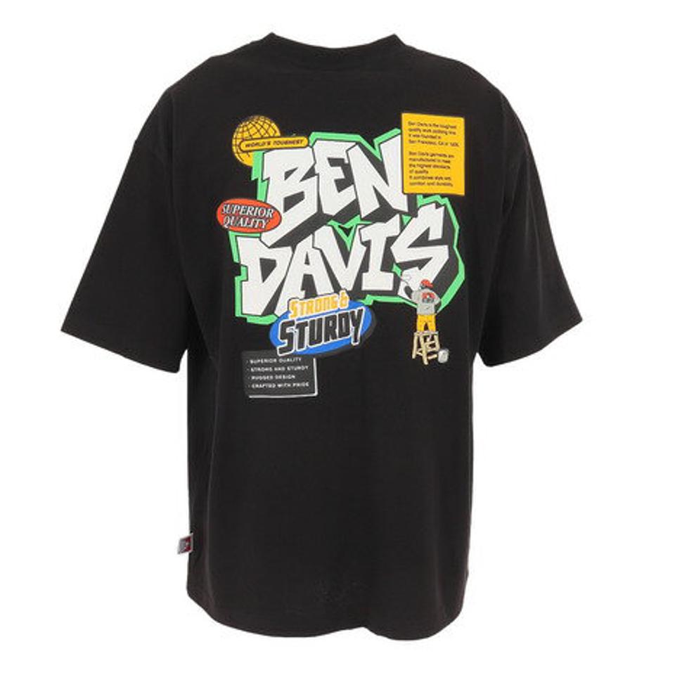 ベンデイビス(BEN DAVIS)(メンズ)半袖Tシャツ メンズ オーバーラップ 23580022-BLK