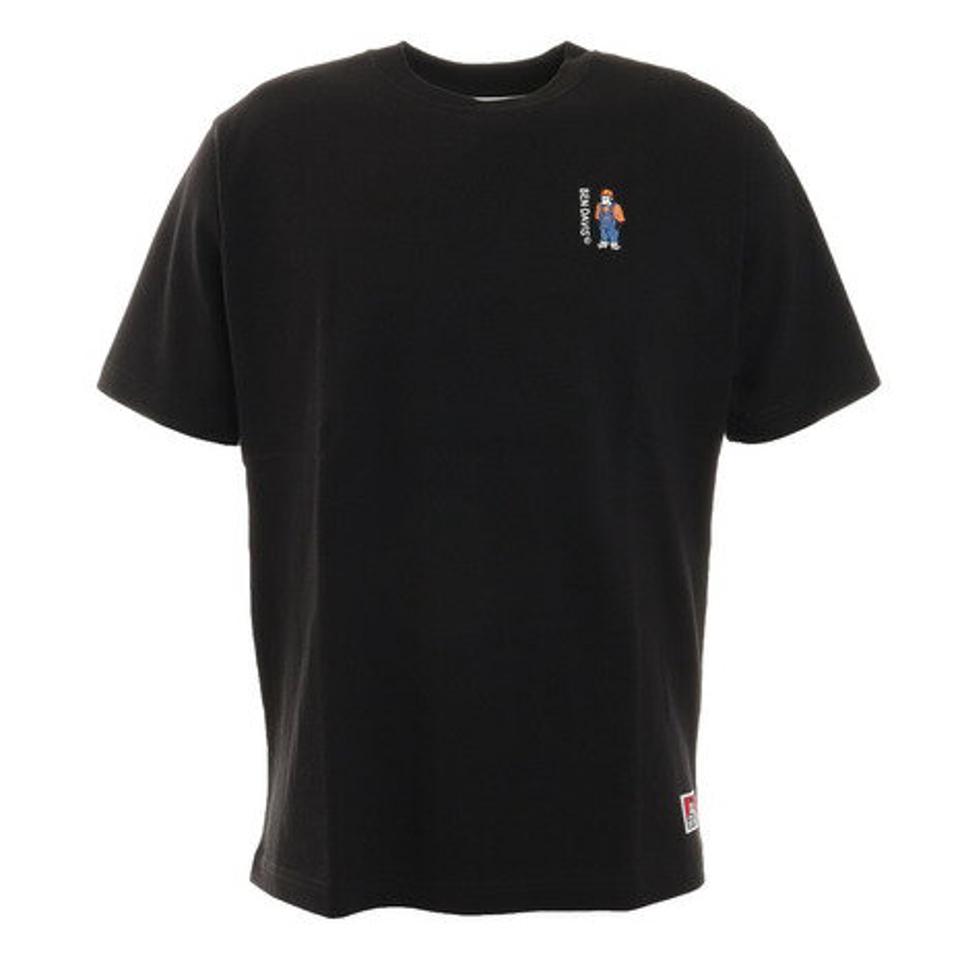 ベンデイビス(BEN DAVIS)(メンズ、レディース)ミニゴリラ刺繍 バックプリント 半袖Tシャツ 1580005-BLK