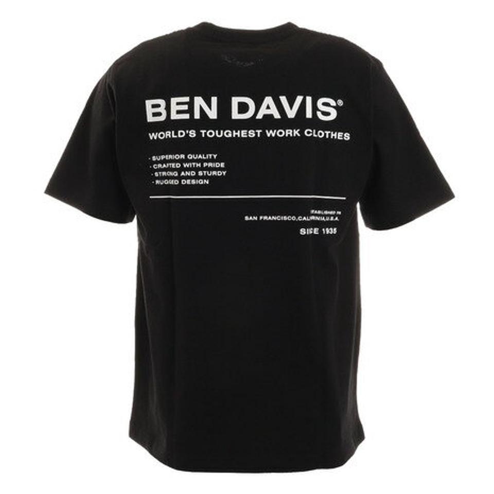 ベンデイビス(BEN DAVIS)(メンズ、レディース)ミニゴリラ刺繍 バックプリント 半袖Tシャツ 1580005-BLK