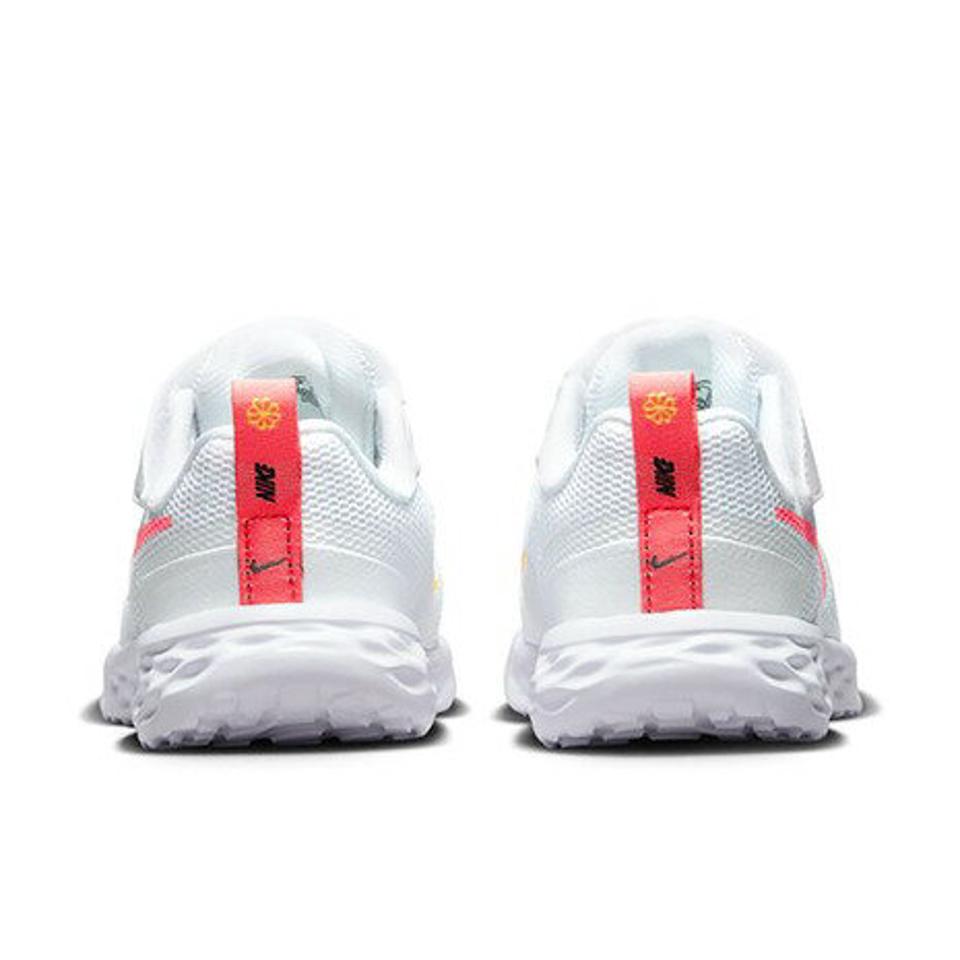 ナイキ（NIKE）（キッズ）ジュニアスポーツシューズ レボリューション 6 NN TDV ホワイト ピンク DD1094-101 スニーカー ベルクロ ファーストシューズ