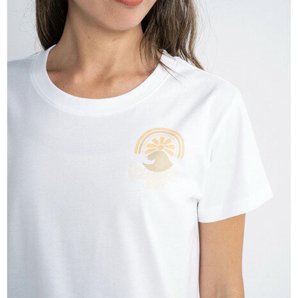 ロキシー(ROXY)(レディース)Tシャツ レディース RAINBOW SURF バックプリント 23SPRST231105WHT