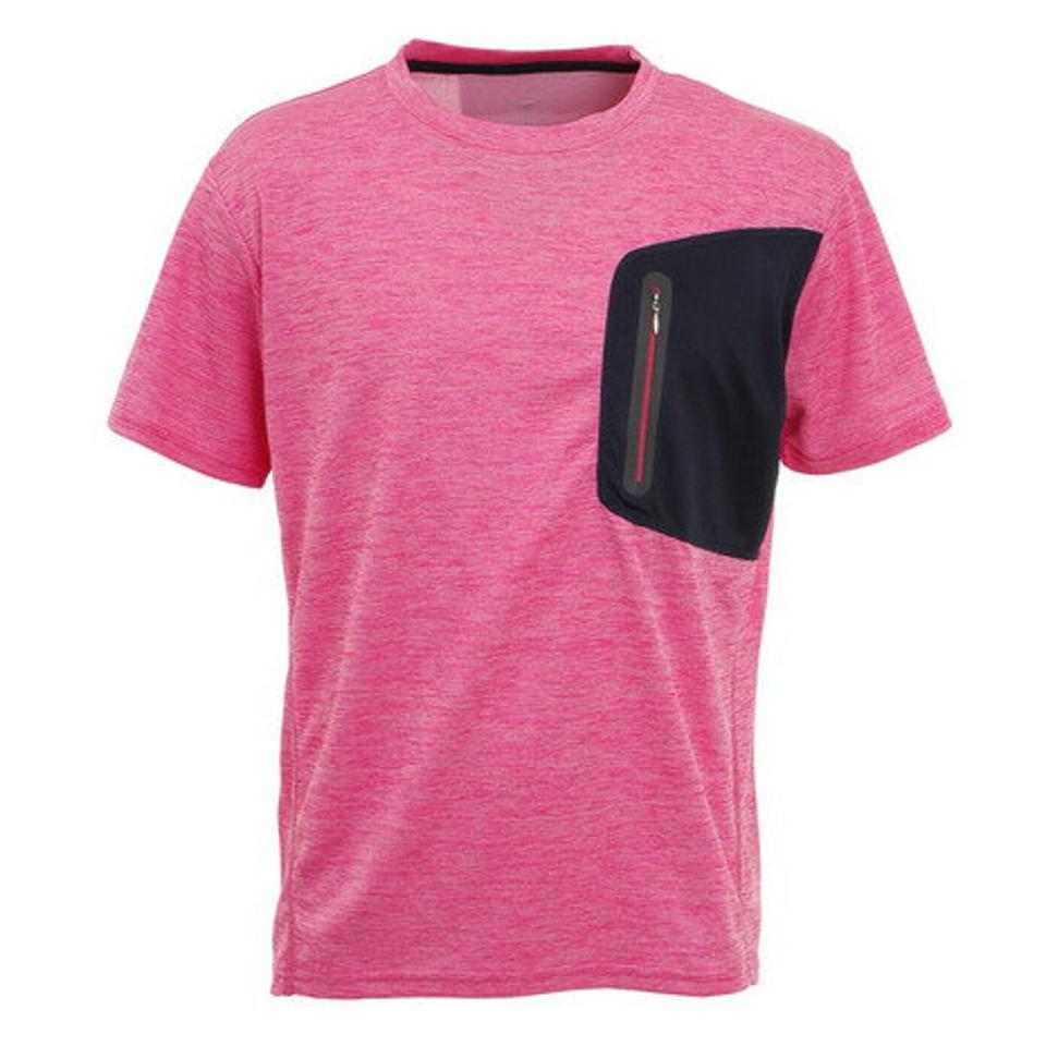 デュアリグ(DUARIG)(メンズ)接触冷感 吸汗速乾 UVカット カチオン ポケット 半袖Tシャツ 863D1SD6838 PNK 冷感 クール