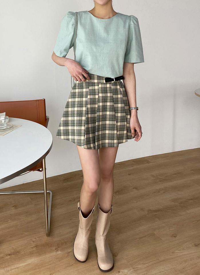 ≪人気商品再入荷≫パフハーフスリーブブラウス・t01048 レディース 【bl】 韓国ファッション トップス ブラウス ボートネック 半袖 パフスリーブ ショート丈 コットン 綿100 ボリューム ナチュラルライン 無地 オフィスカジュアル ガーリー 春 夏 カジュアル