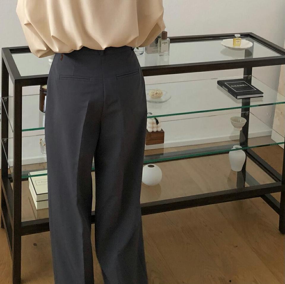 ツータックワイドスラックス・p003823 レディース 【pt】パンツ ロング丈 単色 無地 シンプル ベーシック ワイド ツータック ワイド フルレングス タック スラックス 春 秋 冬 カジュアル ラフ 韓国ファッション MKT