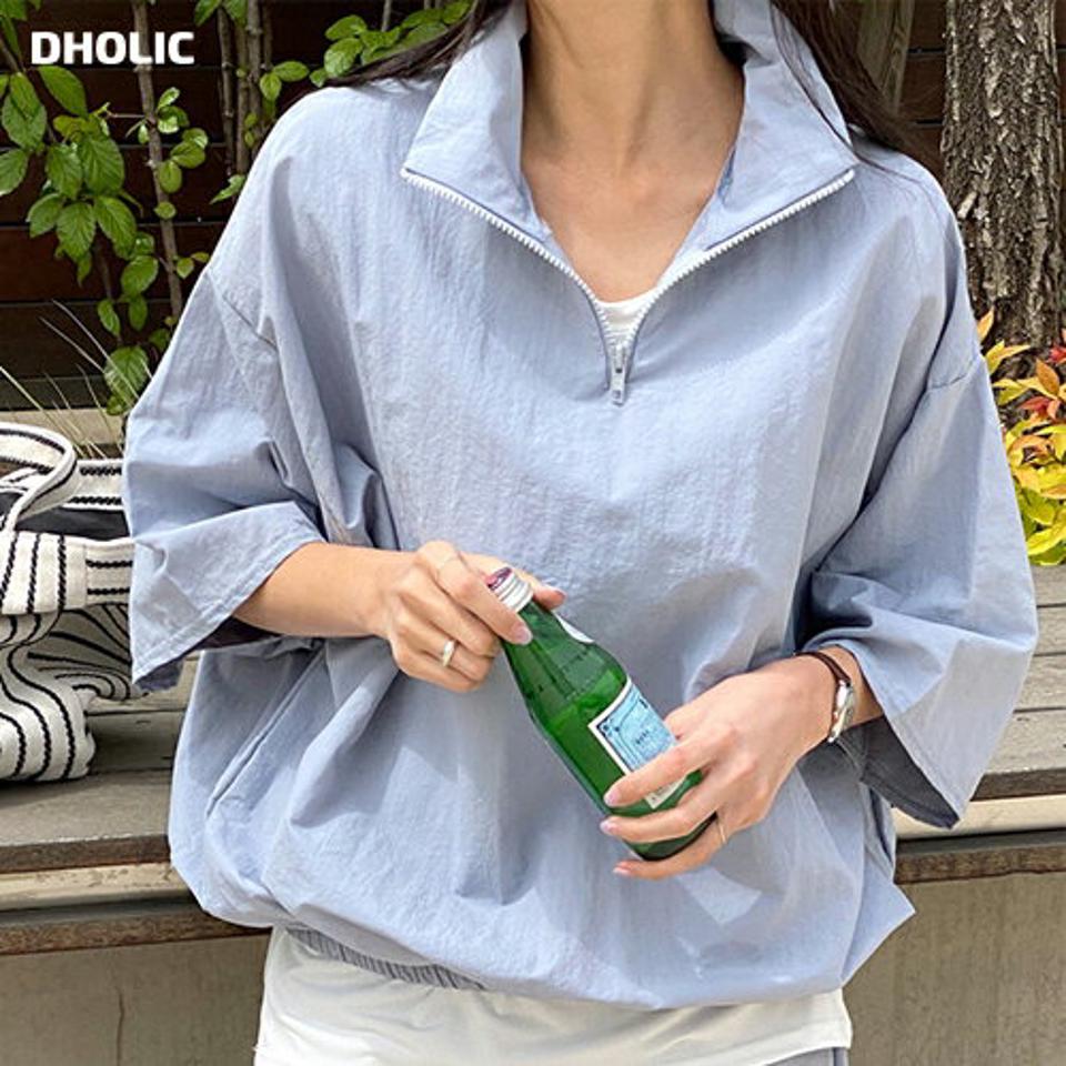 ナイロン2WAYプルオーバー&ショートパンツSET・t00482 レディース 【pt】 韓国ファッション セットアップ プルオーバー ハーフジップ 2WAY 半袖 ゆったり ウエストゴム ナイロン パンツ ショート ワイド 無地 スポーティー 春 夏 カジュアル