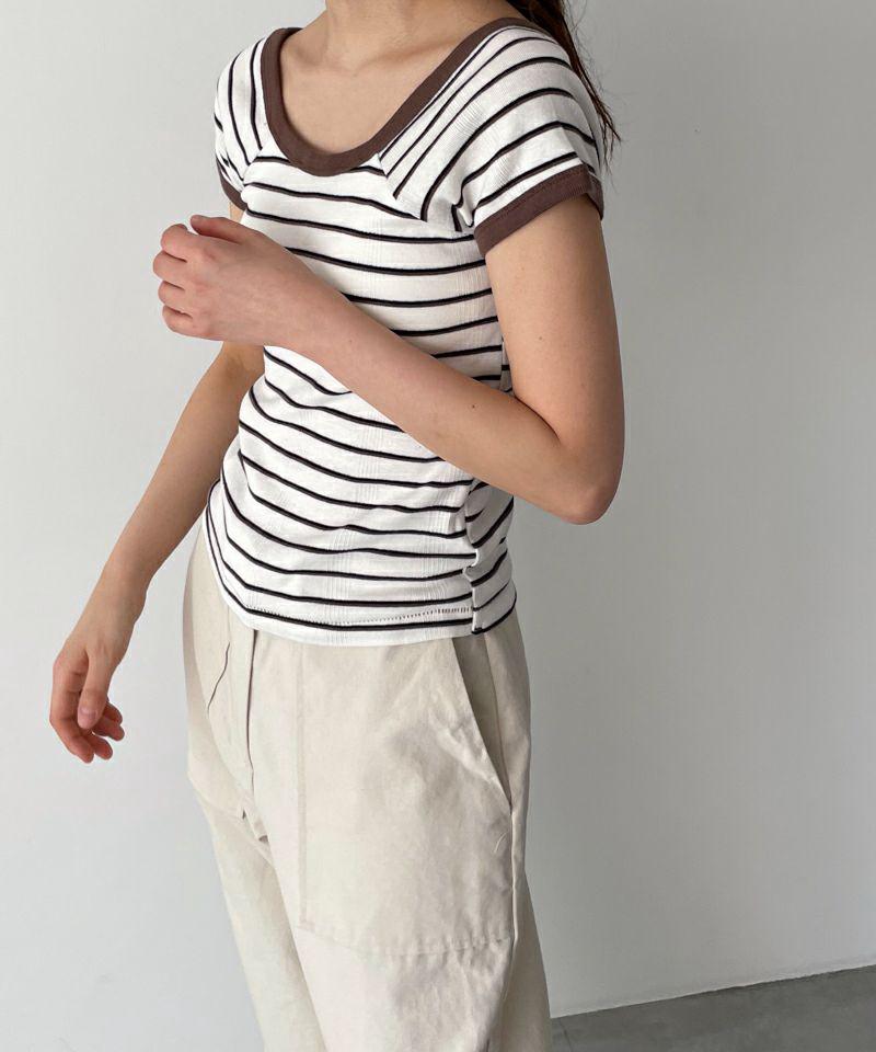 Miller(ミラー)パネルリブフレンチスリーブTシャツ