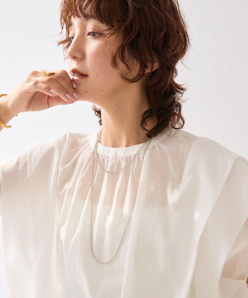 【アレンジして楽しめる】ボールチェーンロングネックレス