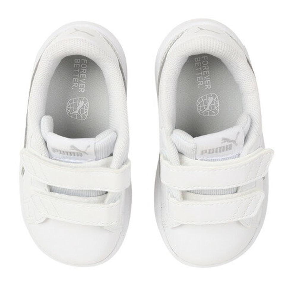 プーマ（PUMA）（キッズ）ジュニアスニーカー プーマスマッシュ V2 メタリック V IF ホワイト 38968401 スポーツ ファースト シューズ 面ファスナー