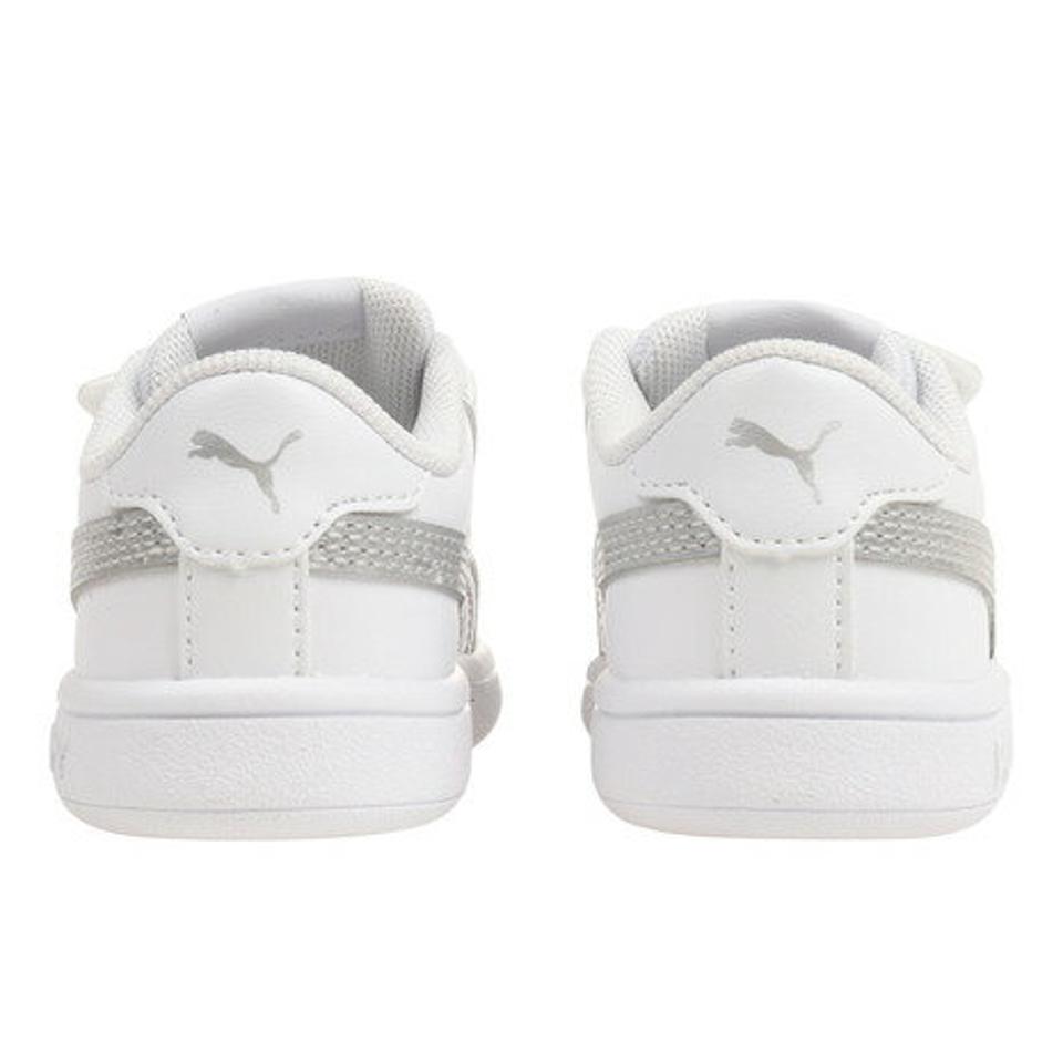 プーマ（PUMA）（キッズ）ジュニアスニーカー プーマスマッシュ V2 メタリック V IF ホワイト 38968401 スポーツ ファースト シューズ 面ファスナー