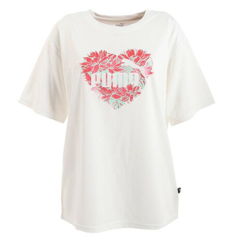 プーマ(PUMA)(レディース)半袖Tシャツ レディース PTC ハート 674962 02 WHT