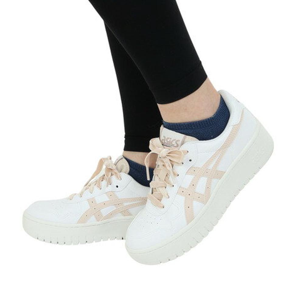アシックス（ASICS）（レディース）スニーカー ジャパン S PF ホワイト 1202A426.100 スポーツ カジュアルシューズ JAPAN S クッション シンプル 登校 厚底