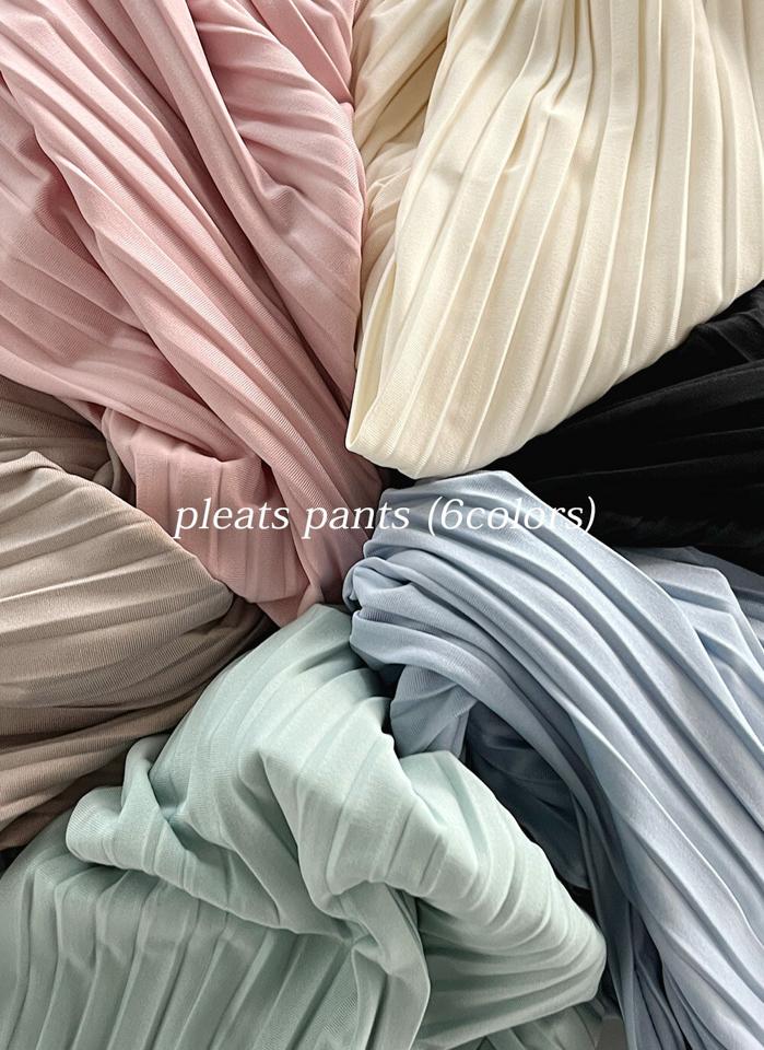プリーツイージーワイドパンツ・t00752 レディース 【pt】 韓国ファッション ボトムス パンツ ロング丈 ハイウエスト フルレングス プリーツ イージー ウエストゴム プリーツ ワイド 無地 パステル カラバリ デイリー 春 夏 カジュアル
