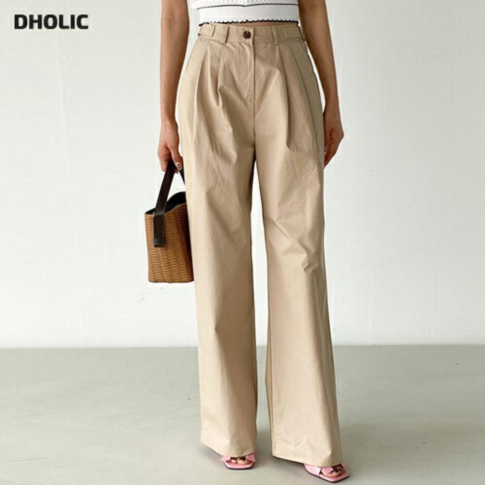 サイドベルトコットンワイドパンツ・t00662 レディース 【pt】 韓国ファッション ボトムス パンツ ロング丈 フルレングス ハイウエスト サイドベルト コットン 綿100 ワイド ストレート 無地 大人カジュアル デイリー 春 夏 カジュアル