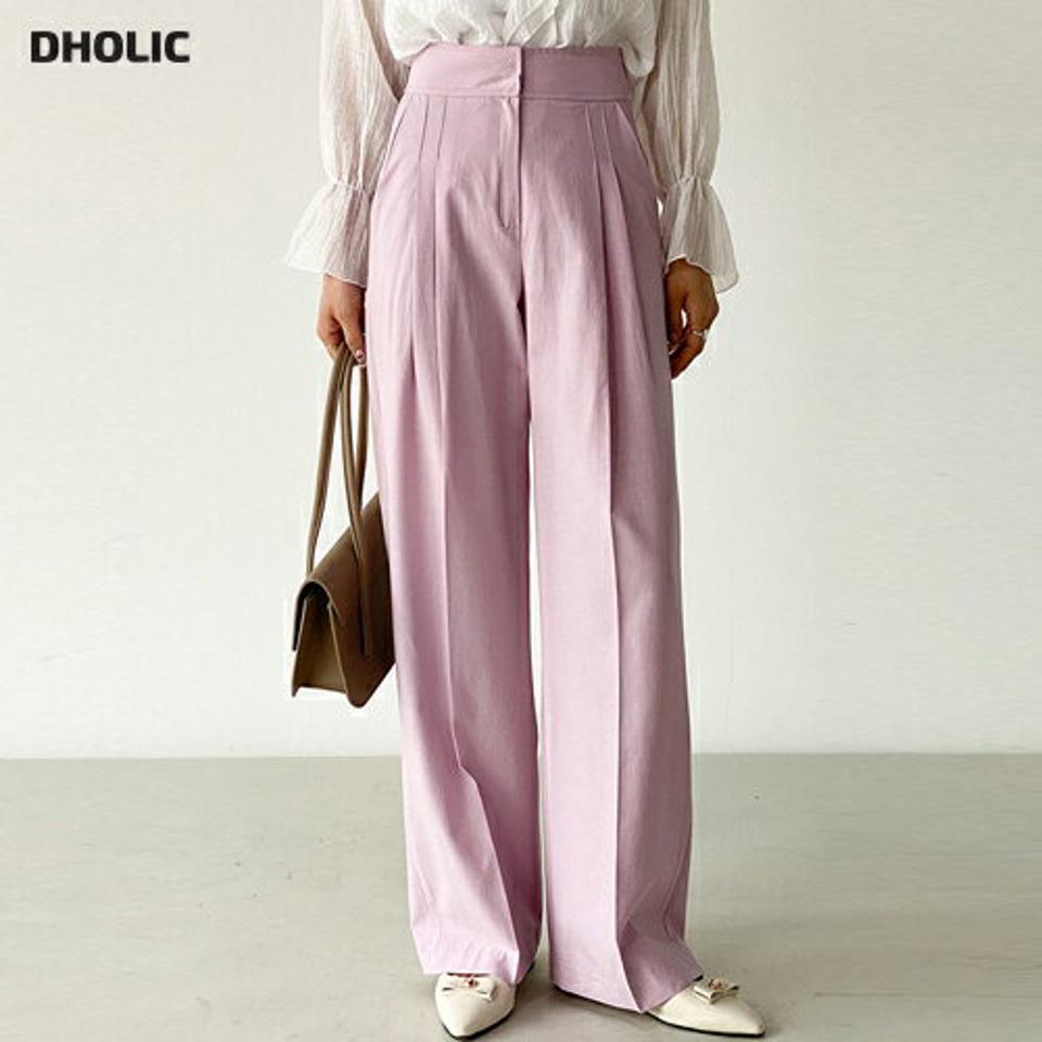 リネン混ストレートスラックス・t00660 レディース 【pt】 韓国ファッション ボトムス パンツ ロング丈 フルレングス ハイウエスト リネン混 ストレート ゆったり 無地 オフィスカジュアル モード シンプル 大人 春 夏 カジュアル