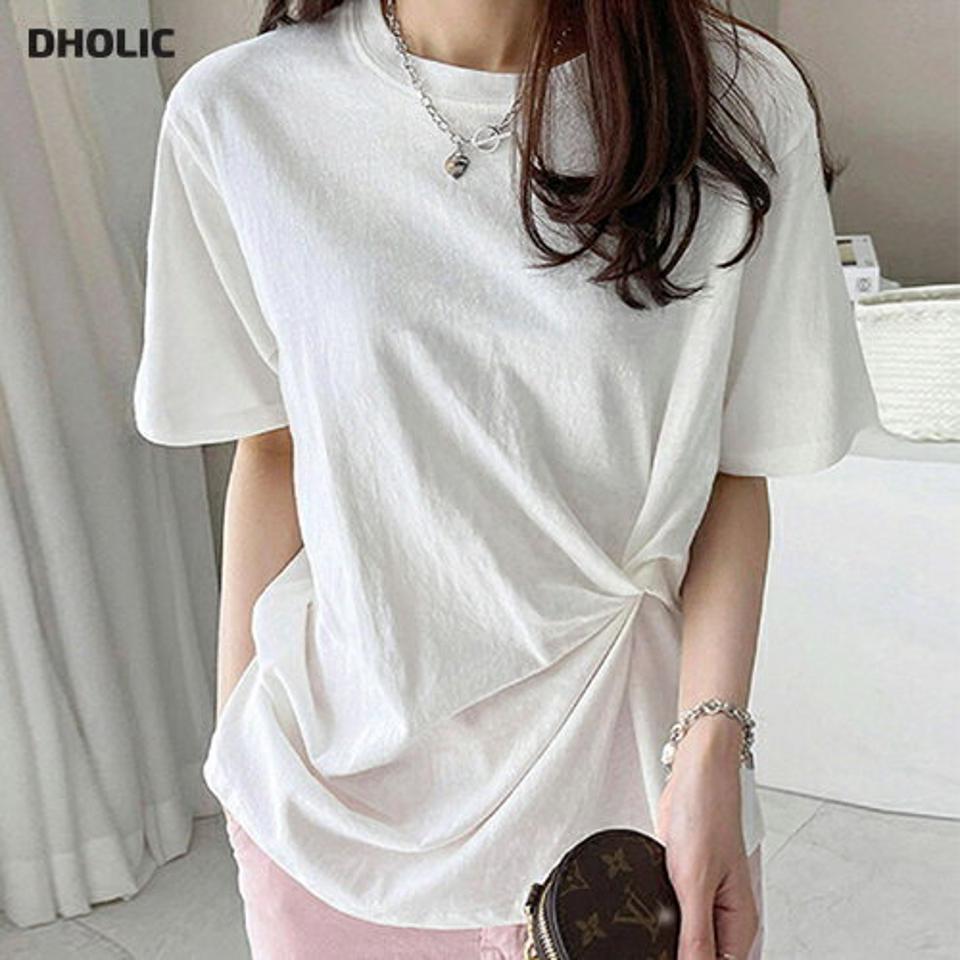 【4DAY限定SALE】ツイストコットン半袖Tシャツ・p004862 レディース 【tops】トップス Tシャツ 半袖 単色 無地 シンプル ベーシック ツイスト コットン 綿 春 夏 カジュアル ラフ ゆったり 楽ちん 韓国ファッション MKT