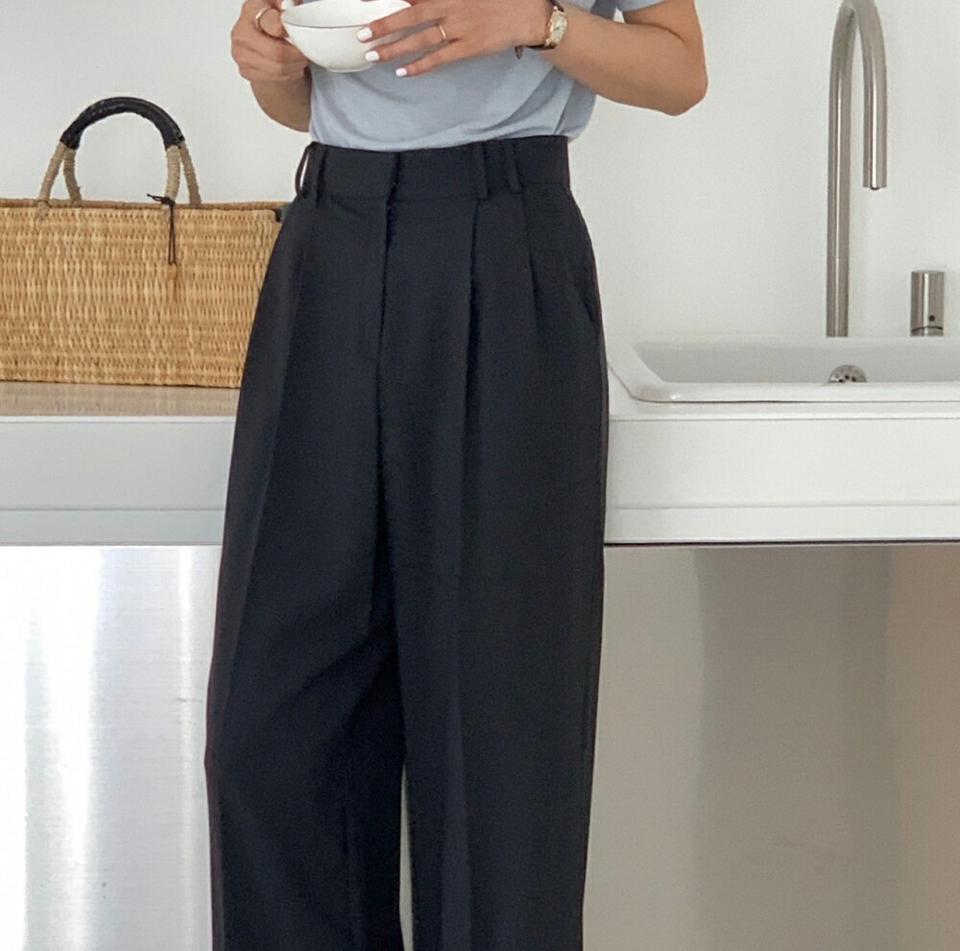 ツータックワイドスラックス・p004753 レディース 【pt】パンツ ロング丈 単色 無地 シンプル ベーシック タック スラックス ワイド オフィスカジュアル フルレングス 春 夏 秋 冬 体系カバー 端正 大人 韓国ファッション MKT