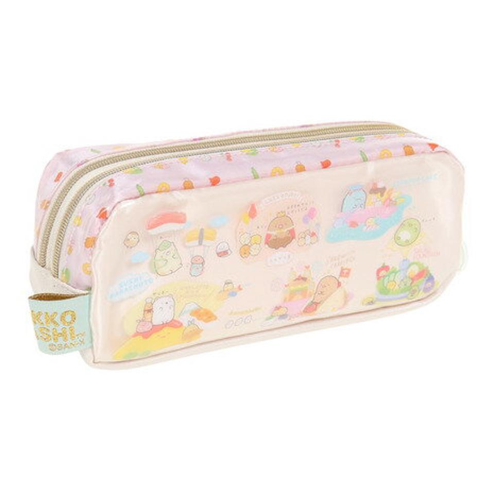すみっコぐらし(Sumikkogurashi)(メンズ、レディース、キッズ)ようこそ!たべものおうこく ツインファスナーペンポーチ PT10401