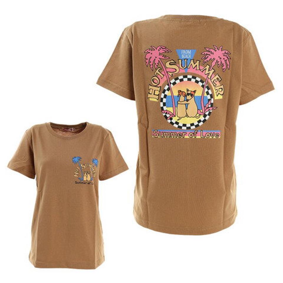 Surfs Up(Surfs Up)(レディース)Tシャツ レディース 半袖 プリント サンセット 212SU2ST151 BEG