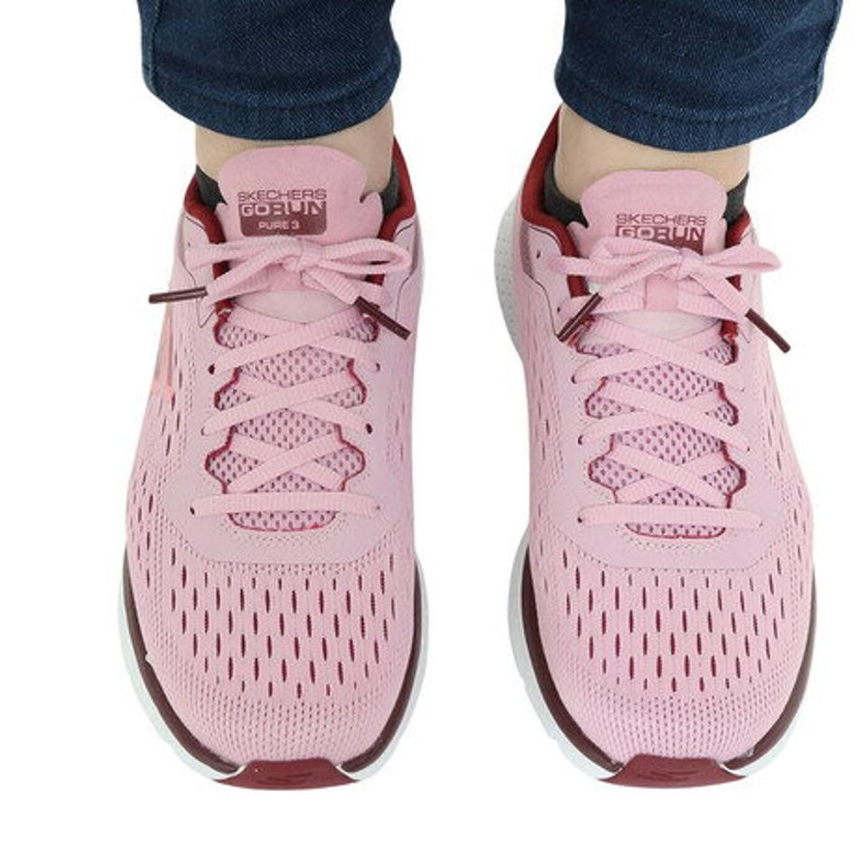 スケッチャーズ（SKECHERS）（レディース）ランニングシューズ ゴー ラン ピュア 3 ピンク 172034-PNK スニーカー ジョギング ウォーク クッション性 軽量