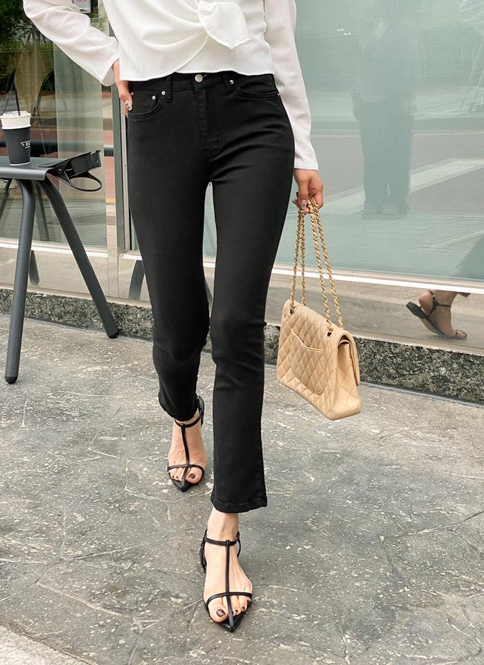 ストレートスキニーパンツ・t72232 レディース 【pt】 韓国ファッション ボトムス パンツ ロング丈 ハイウエスト スキニー コットン混 ポケット スリムフィット タイト 無地 シンプル ベーシック デイリー 春 夏 秋 カジュアル