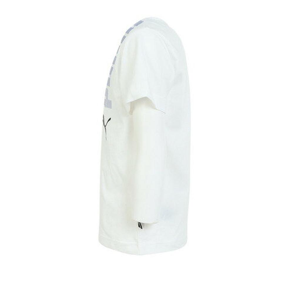 プーマ(PUMA)(キッズ)ボーイズ ロゴ ラボ 上下 2点セット Tシャツ & ショーツ 675805 02 WHT