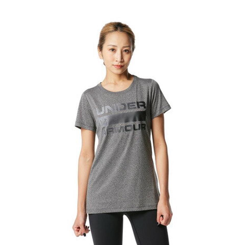 アンダーアーマー(UNDER ARMOUR)(レディース)テック ショートスリーブ ヘザー Tシャツ ワードマーク 1378307 001