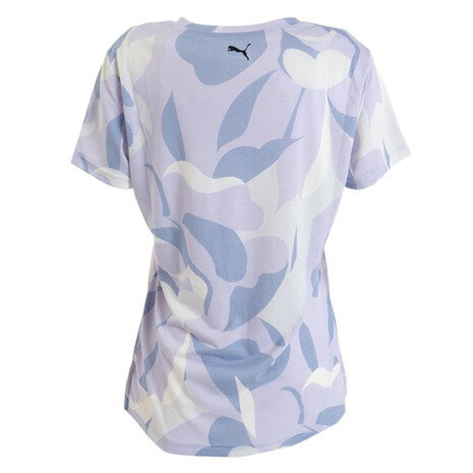 プーマ(PUMA)(レディース)半袖Tシャツ レディース ヨガ スタジオ AOP 523534 68 SAX