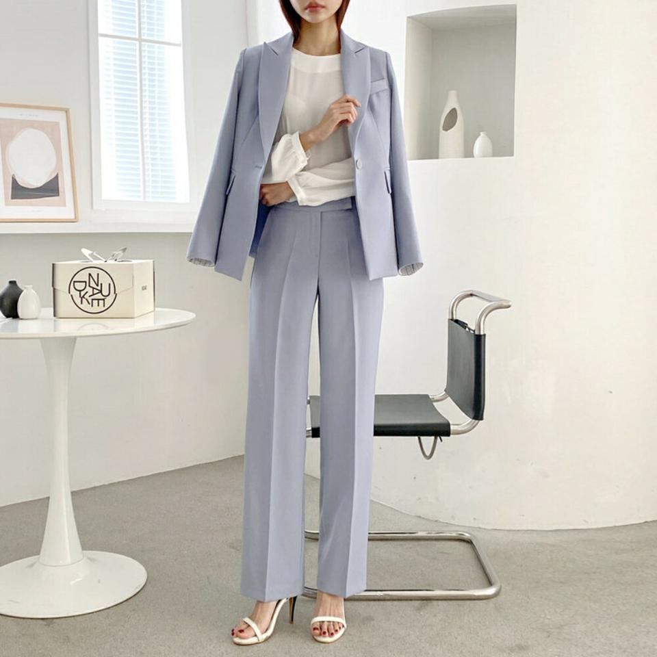 ストレートスラックス・p004923 レディース 【pt】 韓国ファッション ボトムス パンツ スラックス ロング丈 ハイウエスト フルレングス ポケット ストレート 無地 パステル モード オフィスカジュアル 上品 春 秋 カジュアル MKT