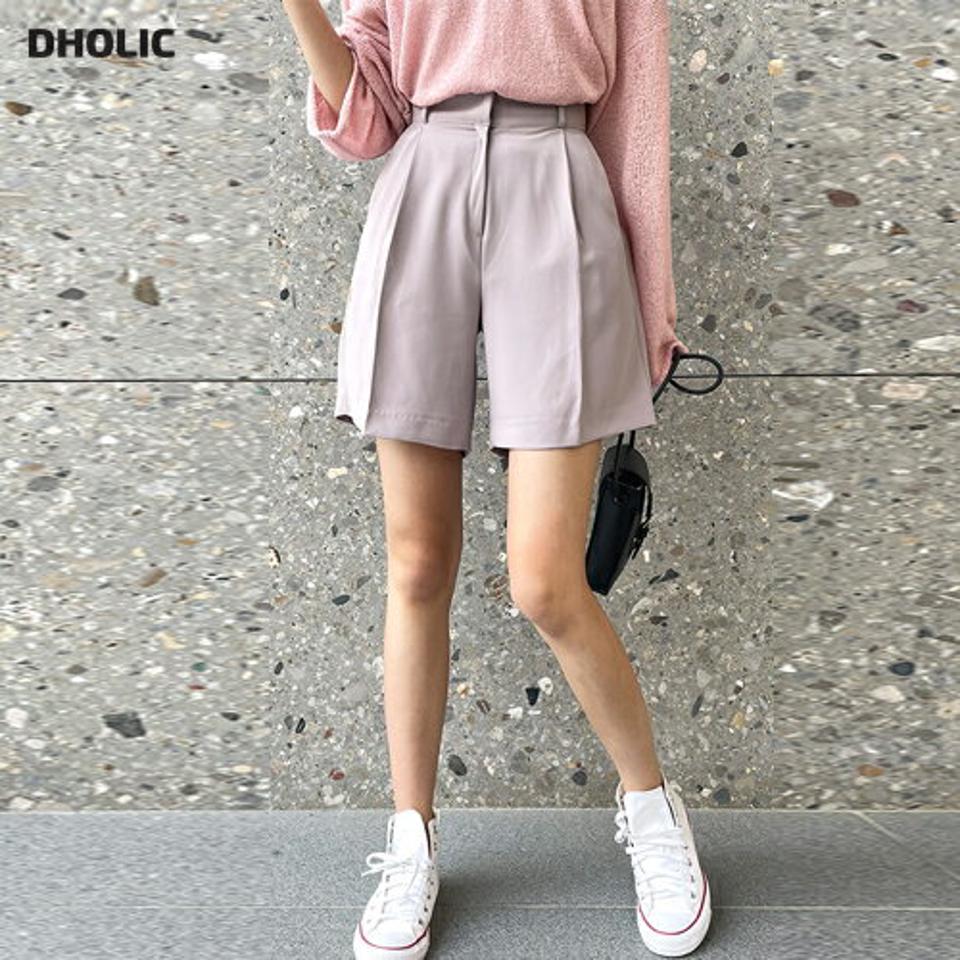 ワンタックハーフスラックス・t01132 レディース 【pt】 韓国ファッション ボトムス パンツ スラックス ハーフ丈 ハイウエスト ワンタック ワイド 無地 モード オフィスカジュアル 大人 シンプル デイリー 春 夏 カジュアル