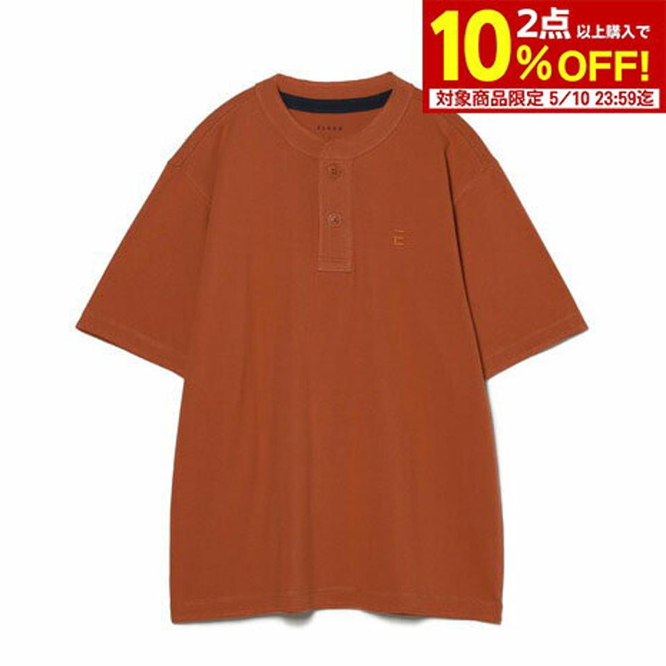 エルケクス(ELKEX)(メンズ)ベーシックヘンリー 半袖Tシャツ EKM3S10006 ORG