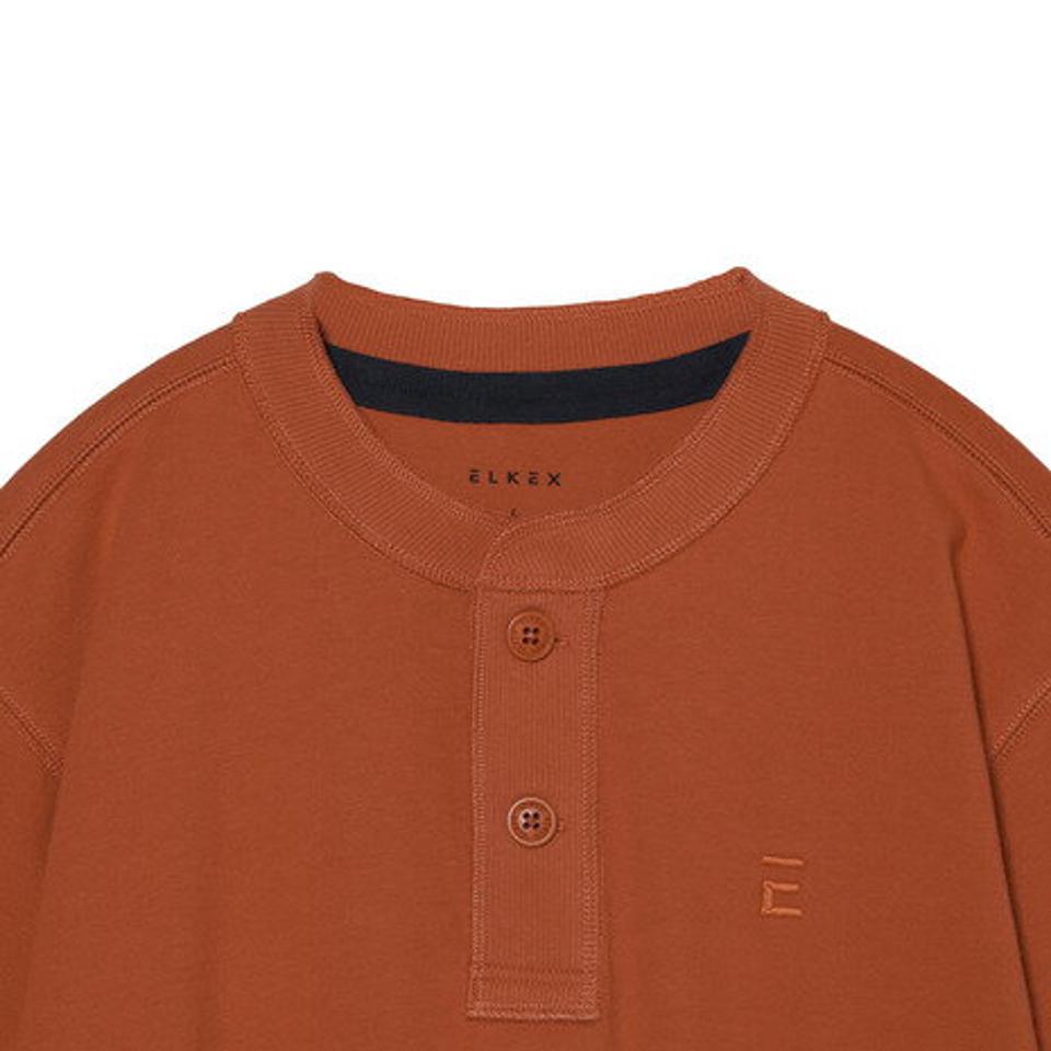 エルケクス(ELKEX)(メンズ)ベーシックヘンリー 半袖Tシャツ EKM3S10006 ORG