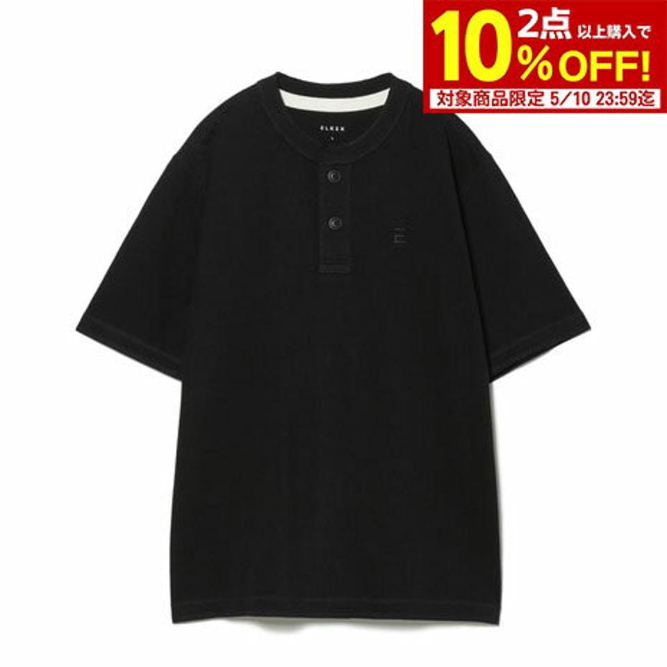 【2点10%OFFクーポン対象!8/10まで】エルケクス(ELKEX)(メンズ)ベーシックヘンリー 半袖Tシャツ EKM3S10006 BLK